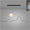 PINNKL Lampade a Sospensione Promise Lighting Protezione Degli Occhi Luci a LED, Illuminazione a Sospensione Dell'isola della Cucina Lunghezza Regolabile della Luna e del Paesaggio ( Color : Negro , Size : A