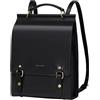 Cnoles Leather Backpack Purse For Women Fashion Ladies Vintage Bags Casual College Travel Backpacks Bag Black