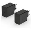 Samneer Caricabatterie rapido USB‑C 60W PD 3.0, compatibile con Samsung Galaxy S26, S25, S24/S23 Ultra, S22, S21, S20, A56, A36, A26, A55, A35, A54, A34, Z Fold/Flip, e notebook. Nero, (2 pezzi.)