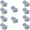 Oiyagai 10 Pezzi Set di Connettori DB9 Femmina, Tipo a Saldare, 9 Pin in Plastica con Cappuccio per Porta Seriale D-Sub