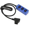 Alvin's Cables D-tap Splitter P-Tap HUB Cavo Dtap maschio a tre porte D tap femmina Cavo splitter con filettature per ARRI RED Z CAM Telecamere Tilta Steadicam IDX V-Mount della batteria blu