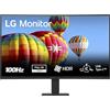 LG 27U421A Monitor 27 Full HD Curvo, HDR 10, 100Hz, USB-C (15W), HDMI, Uscita Cuffie, 1920x1080, sRGB 99%, Schermo Antiriflesso, Reader Mode, Flicker Safe, Nero