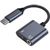 Generico USB C Audio Converter Adapter 3.5mm Jack Mobile Sound Dongle Cable Fast Charge Data Smartphone Music Call Accessory | Plug In Earphone Output For Devices Portable Travel Use