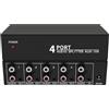 Yindhgdr Splitter Audio 1 in 4 Uscite L/R Aux Splitter Audio Stereo Distributore Audio 1X4 per PC Dvd Altoparlante Splitte, Spina UE Durevole Facile Installazione