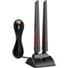 Superbat Antenna WiFi 6E Tri-Banda 2.4GHz/5GHz/6GHz Con Connettore RP-SMA E Base Magnetica Incluso Cavo di Prolunga RG174 2m Per PC Scheda WiFi Router Senza Fili Telecamere di Sorveglianza