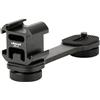 ULANZI PT-3 Triple Cold Shoe Mount Adattatore Alluminio per Gimbal (DJI Osmo Mobile 2/3, Zhiyun, Feiyutech), Fotocamera e Smartphone Vlog Video Microfono Barra di Estensione