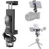 SIRUI AM-PH01 - Supporto per telefono in metallo con base a slitta fredda per supporto fotocamera, morsetto universale per smartphone con 3 espansioni Cold Shoe, supporto regolabile per treppiede