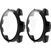 GMUJIAO [2 Pack Cover per Garmin Forerunner 265 S,Custodia Rigida con Vetro Temperato,Protezione Totale Ultra Sottile HD Clear Pellicola Protettiva-Nero