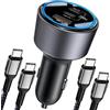 NXPGKEA Caricatore Auto USB C da 200W, Caricabatteria Auto Accendisigari 12V-24V da 3 Porte con Cavo 100W, Compatibile con iPhone 16/15/14, Samsung Galaxy S24/23, Xiaomi, MacBook, iPad Pro, Air Mini