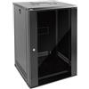 Tecmojo Armadio di Rete Profondo da 19 Pollici 18U,Profondità 450mm,Armadio Server da Parete,Rack IT da 19 Pollici, Porta e Pareti Laterali Chiudibili a Chiave,Porta in Vetro, Imballaggio Piatto,Nero