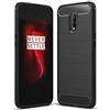 COPHONE® - Cover per OnePlus 7, in fibra di carbonio, antiscivolo, colore: Nero Custodia morbida ad alta protezione, antiurto.