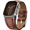 Fullmosa Cinturino in Vera Pelle Compatibile con Apple Watch SE3 44mm Serie 6 5 4, 46mm Serie 11 10,45mm Serie 9 8 7, 49mm Ultra3/2/1, Comodo Cinturino di Ricambio per iWatch Band 42mm Serie 3 2 1