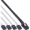 InLine 27610 0,75 m Serial Attached SCSI (SAS) Cable - Serial Attached SCSI (SAS) Cavi (Mini SAS SFF8087, 4 x SATA, Male/Male, Red, 0,75 m)