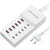 DeBangsi Caricatore USB C a 12 porte, stazione di ricarica USB da 50W/10A [6 USBC + 6 USBA], caricatore multiporta per iPhone 16/15/14/13/iPad/Samsung S24/S23/S22/Google Pixel/Tablet/Cuffie
