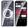 GIOPUEY Cover Magnetica per Nothing Phone 2， Compatibile con MagSafe， PC+TPU Trasparenti Antiurto Protettiva Cellulare Custodia - Clear