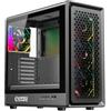 EMPIRE GAMING EC257 Case PC Gaming Mid Tower ATX/mATX/ITX, Frontale Mesh Airflow, 4 Ventole ARGB 120 mm Preinstallate con HUB PWM, Vetro Temperato, GPU 420 mm, Watercooling 360 mm，USB C