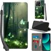 Haninsuze Cover per Xiaomi 13T / Xiaomi 13T Pro Custodia Cover Pelle Libro Portafoglio con Porta Carte Magnetica Protezione Antiurto Cuoio Flip Case Custodia Cover per Xiaomi 13T Pro, Farfalla