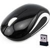 KeautFair Mini mouse wireless portatile, per viaggi di lavoro, piccoli mouse silenzioso, design ergonomico, 2,4 GHz, 1000 DPI, mouse senza fili per bambini, mani piccole, per computer portatile (nero)