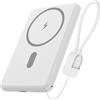 Sungive Powerbank 6800mAh con carica wireless 15W e carica rapida 20W,ricarica 2 dispositivi tramite Type-C.Compatibile con iOS 16/15/14/13/12 e Android,ideale per emergenze e viaggi,certificato PSE, bianco