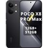 XIAOMI Poco X8 Pro Max Smartphone 12GB + 512GB, processore Dimensity 9500s, batteria 8500 mAh, display AMOLED ultra luminoso, 50MP Light Fusion 600, fotocamera principale con OIS, nero