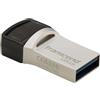 Transcend JetFlash 890 128GB USB Type-C / USB 3.1 Gen 1 Pennetta a Doppio Connettore USB OTG per Android TS128GJF890S
