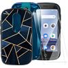 ESACMOT Custodia TPU Stampata + 2 Pellicole in Vetro Temperato Compatibili con Unihertz Jelly Star, Cover Artistica Slim Antigraffio Antishock, Protezione Totale