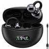 Witfoam Cuffie Bluetooth 5.4 Open Ear, Auricolari Clip-On con Conduzione Ossea, 48 Ore Autonomia, DNN Noise Cancelling, Comfort Ergonomico, Audio Immersivo, 4 Microfoni, Impermeabili IPX7 per Sport e Gaming