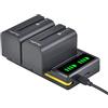 DuraPro 2 batterie da 5200 mAh NP-F750 NP-770 + caricabatterie USB doppio integrato con porta di tipo C per videocamere Sony serie NP-F330 NP-F550 NP-F570 NP-F750 NP-F770 NP-F960 NP-F970 CCD-SC5