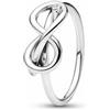PANDORA Moments 193759C01-56 Bague nœud infini en argent sterling avec oxyde de zirconium Taille 56, Argent sterling, Zircone cubique
