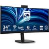 Philips 34B2U3600CH USB Hub curvo Monitor 34 pollici UW-QHD, 120Hz, VA, 4ms GtG, HDR10, Web cam, Speakers (3440x1440 HDMI 2x 2.0 DP 1x 1.4) nero