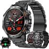 ZPIMY Smartwatch Uomo Chiamata Bluetooth e Risposta Vivavoce, Smart Watch Orologio Fitness Intelligente con 123 Sport,Cardiofrequenzimetro,Pressione Sanguigna,SpO2,Notifiche Messaggi,Android iOS (Nero)