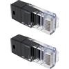 Briny River 2 Connettori RJ45 Con Resistenza Di Terminazione Da 120Ω Neri Per Test Di Cortocircuito Della Connessione Di Linea