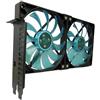 GELID SOLUTIONS Supporto per ventola con slot PCI - 2 x Slim Blue 120 mm UV Blue Fan - Alto flusso d'aria con funzionamento silenzioso - Dimensioni 254 x 43,7 x 152 mm