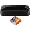 IC-Office iX6850 - Stampante a getto d'inchiostro a colori DIN A3+ (stampante da ufficio, stampa fotografica, stampa testo, 9600 x 2400 DPI, WiFi, Wi-Fi, USB, stampa diretta, stampa app) nero + 5