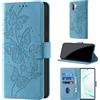CaseGla Cover per Samsung Galaxy Note 10 Plus [Blocco RFID] Custodia Portafoglio Premium Pelle PU Wallet Case Flip Libro con Porta Carte Slot Supporto, Azzurro