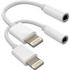 Kefiany Cavo AUX per iPhone da 3,5 mm a Lightning Jack Adattatore (2 confezioni) S Audio maschio splitter connettore accessori Apple MFI certificato compatibile con 14 13 12 11 Pro Max Mini 8 7 Plus X Xs SE 6