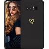 Kaywzo Cover per Samsung Galaxy Note 8,Custodia in Silicone TPU Liscio di Morbido con Modello Cardiaco,Design Minimalista,Ultrasottile Donna Antiurto Case Cover,Nero