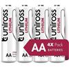 Uniross Pile Stilo Lithium AA 1,5V Ultra Performance Mignon Al Litio - Blister Da 4 Batterie Li-Ion