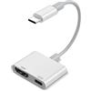 esbeecables Adattatore da USB C a HDMI, certificato Apple MFi, convertitore AV digitale 4K UHD da tipo C a HDMI, con ricarica rapida PD da 100 W e mirroring dello schermo, per iPhone 16/15, MacBook, iPad, iMac