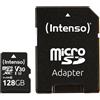 Intenso Professional Scheda di Memoria microSDXC da 128 GB Class 10, UHS-I U3, V30, fino a 100 MB/sec (con Adattatore SD), Nero