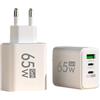Generico Mangàri Store - Caricatore 65W, Doppia Porta USB-C e USB-A, Alimentatore Rapido PD, Bianco Compatibile per Iphone,Samsung, Xiaomi