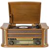Reflexion HiF2002, impianto HiFi retrò con codifica (2 x 40 Watt), giradischi semiautomatico, effetto legno, funzione codifica, riproduzione MP3 tramite CD e USB