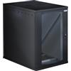 Techly Professional 369182 Armadio Rack 19 a Muro 16U P 800mm L 600mm Porta Vetro Nero Nero
