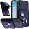 Rfvzubemok Compatibile con Samsung Galaxy A26 Custodia,Cordino Anello da dito Portafoglio Slot per carta Custodia per telefono cellulare Blue