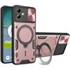 Rfvzubemok Compatibile con Realme C61 4G RMX3939 Custodia,Supporto magnetico per auto,Compatibile con Realme C63 4G Supporto con lente a scorrimento Custodia Cover Pink