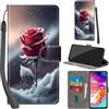 Haninsuze Cover per Samsung Galaxy A70 Custodia Cover Pelle Libro Portafoglio con Porta Carte Magnetica Protezione Antiurto Cuoio Flip Case Custodia Cover per Samsung A70, Rose