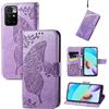 JIUNINE Cover per Redmi 10 4G / Redmi 10 2022, Custodia Interno TPU Antiurto Portafoglio con Disegni di Farfalla [Carta Fessura] [Supporto Stand] Cover Libro in PU Pelle per Redmi 10 4G, Viola