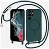 Belzsxy Cover Compatible con Samsung Galaxy S26 Ultra rimovibile custodia in silicone ,[Antiurto] [AntiGraffio] [Antiscivolo]Custodia con Regolabile Collana per Cordino Collana Necklace Cover Corda，Verde