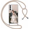 Xylota Cover Personalizzate con Cordino per Samsung Galaxy A13 5G, Personalizzata con Foto Testi Immagine Custodia, Personalizzato Case con Laccio Tracolla per Samsung A13 5G 6,5'', Cachi