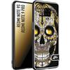 CUSTOMIZZA - Custodia cover nera morbida in tpu compatibile per Xiaomi Redmi Note 9S - Note 9 PRO teschio messicano Mexican skull nero giallo